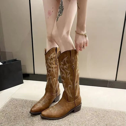 Cowboy Boots Women Pointed Toe