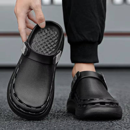 Men's Casual Clogs Slip On Comfort Shoes Adjustable Strap