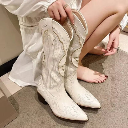 Cowboy Boots Women Pointed Toe