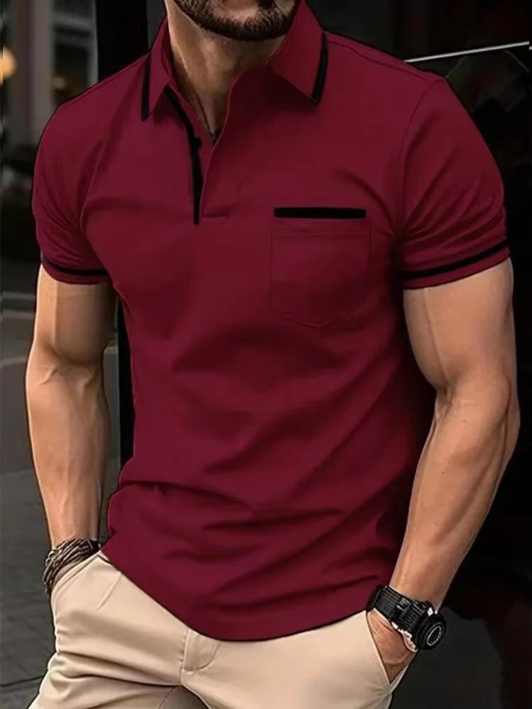 Men's Short Sleeve Polo Shirt With Chest Pocket