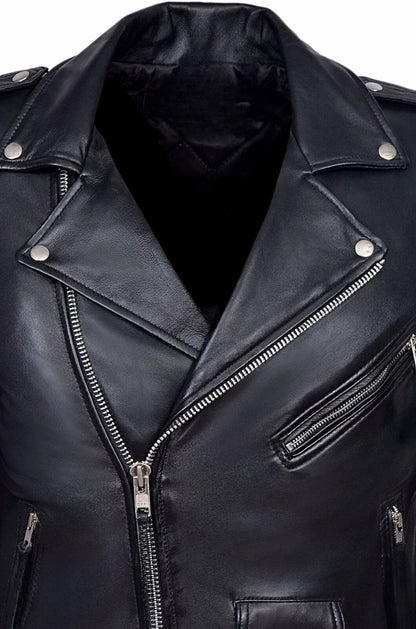 Men's Classic Leather Motorcycle Jacket