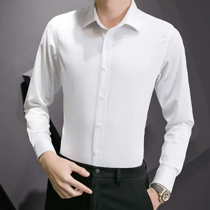 Men's Long Sleeve Dress Shirts Without Pockets
