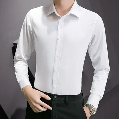 Men's Long Sleeve Dress Shirts Without Pockets