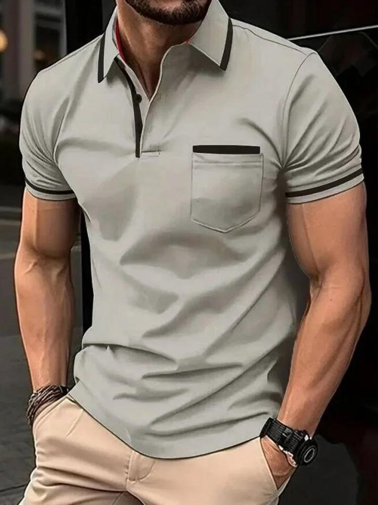Men's Short Sleeve Polo Shirt With Chest Pocket