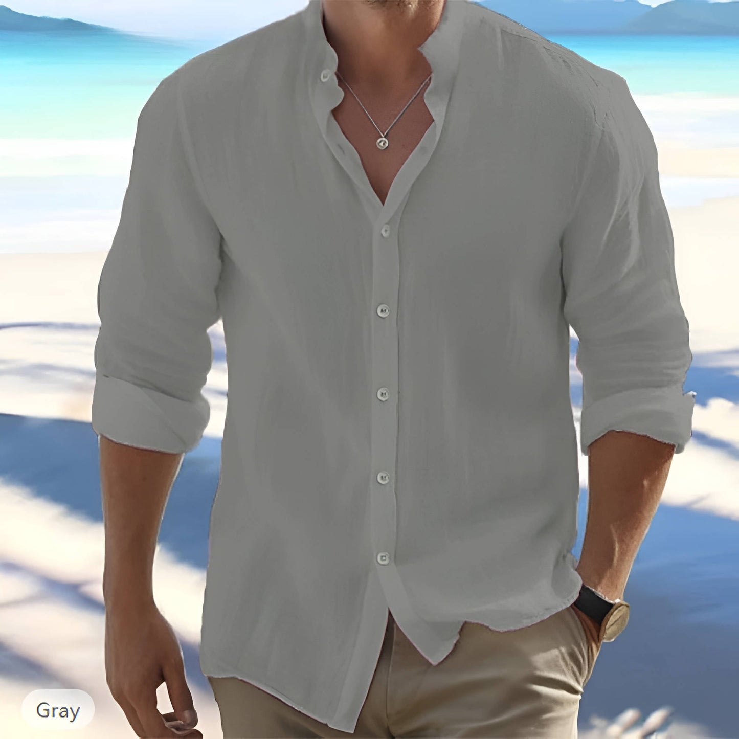 Lightweight Cotton Summer Shirt Long Sleeve
