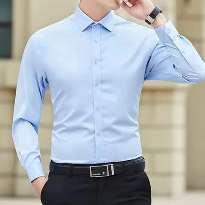 Men's Long Sleeve Dress Shirts Without Pockets