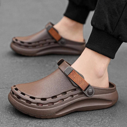 Men's Casual Clogs Slip On Comfort Shoes Adjustable Strap
