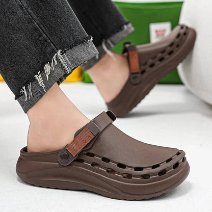 Men's Casual Clogs Slip On Comfort Shoes Adjustable Strap