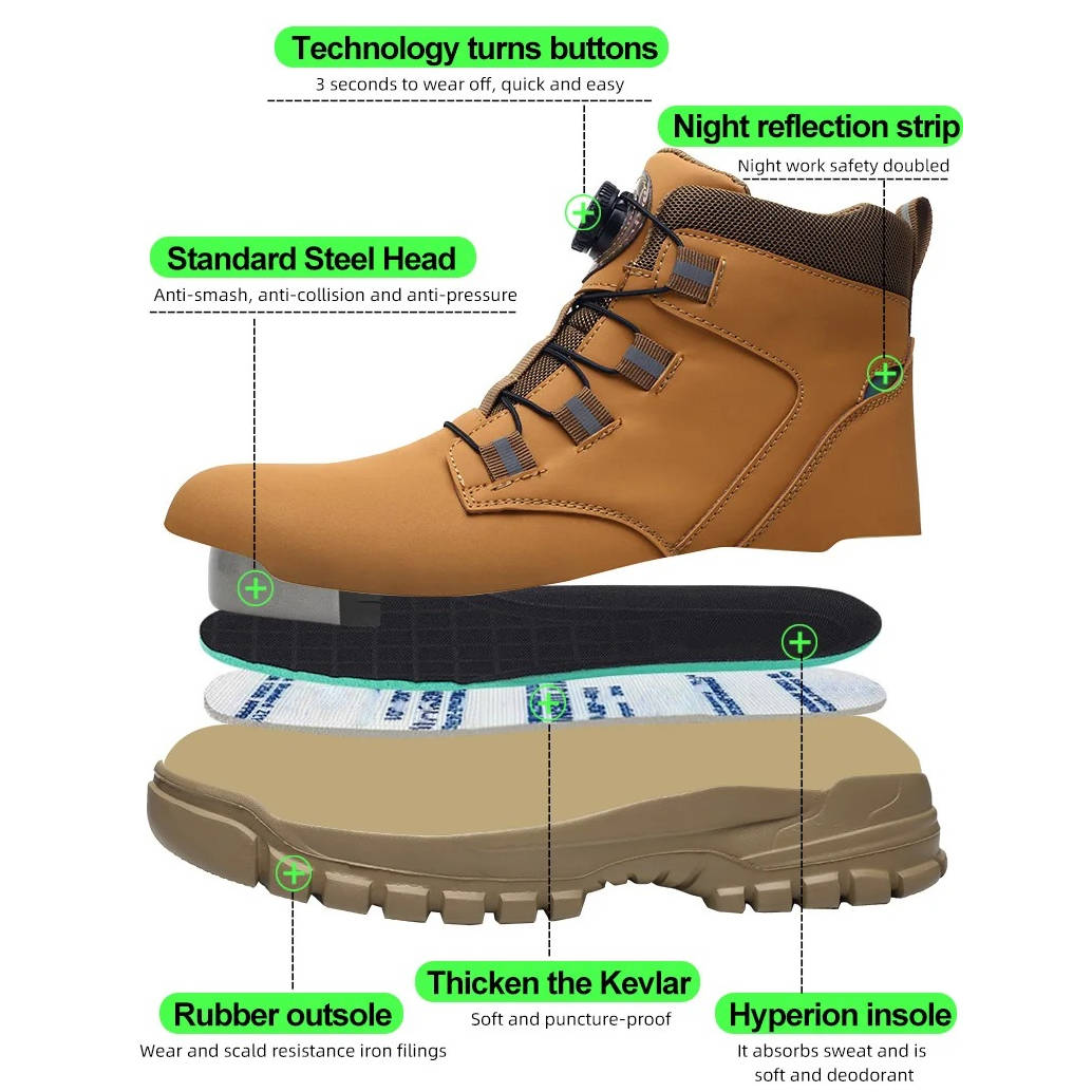 Mens Indestructible Steel Toe Construction Safety Boots