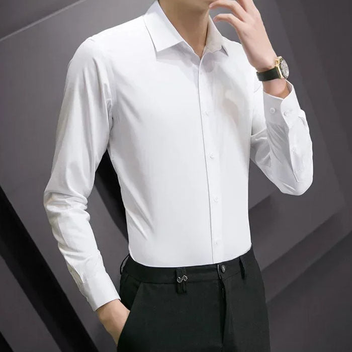 Men's Long Sleeve Dress Shirts Without Pockets