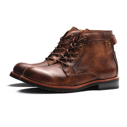 Men's Ankle Leather Lace Up Boots