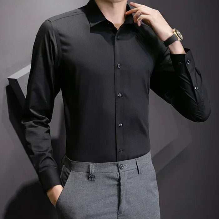 Men's Long Sleeve Dress Shirts Without Pockets