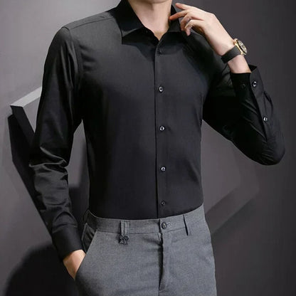 Men's Long Sleeve Dress Shirts Without Pockets