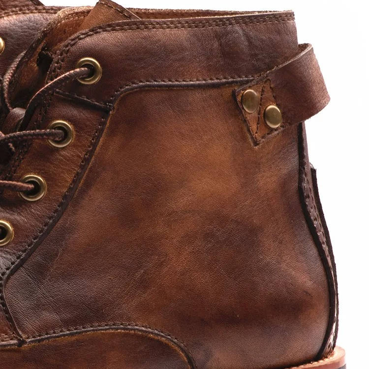 Men's Ankle Leather Lace Up Boots