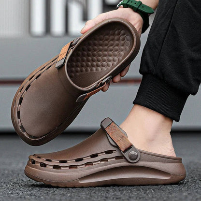 Men's Casual Clogs Slip On Comfort Shoes Adjustable Strap
