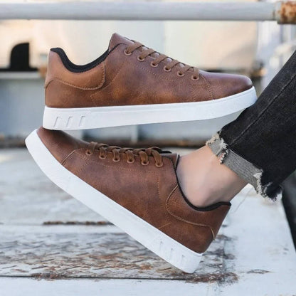 Men's Leather Low-Top Sneakers