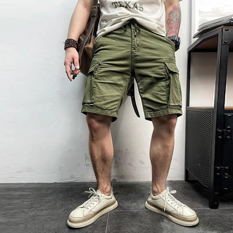 Men Summer New Multi Pockets Cotton Cargo Shorts