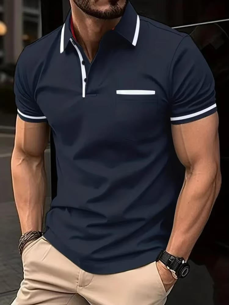 Men's Short Sleeve Polo Shirt With Chest Pocket