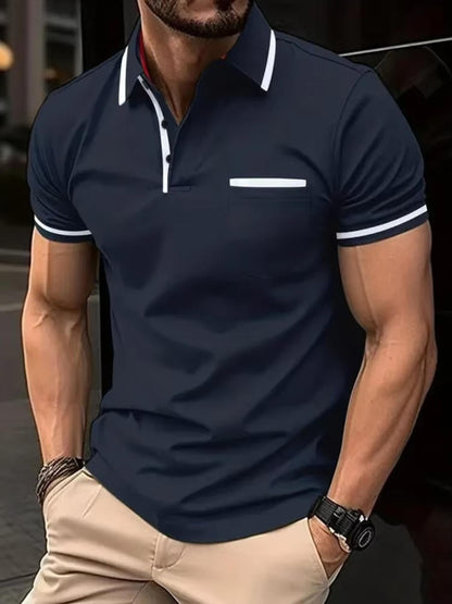 Men's Short Sleeve Polo Shirt With Chest Pocket