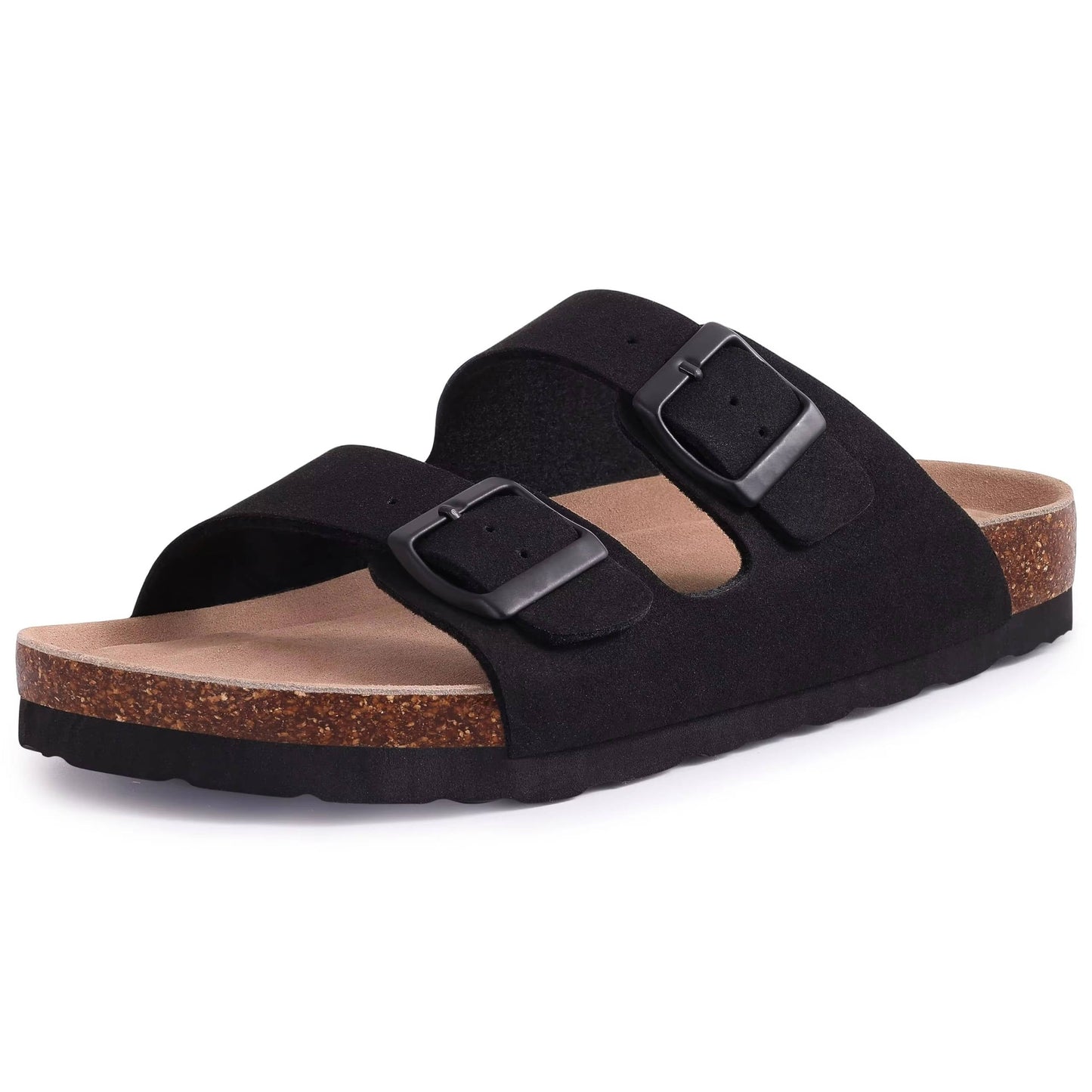 Cork Footbed Sandals With Double Buckle Straps