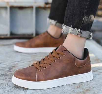 Men's Leather Low-Top Sneakers