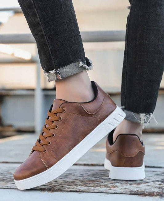 Men's Leather Low-Top Sneakers