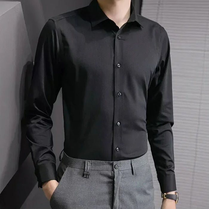 Men's Long Sleeve Dress Shirts Without Pockets