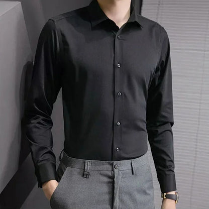 Men's Long Sleeve Dress Shirts Without Pockets