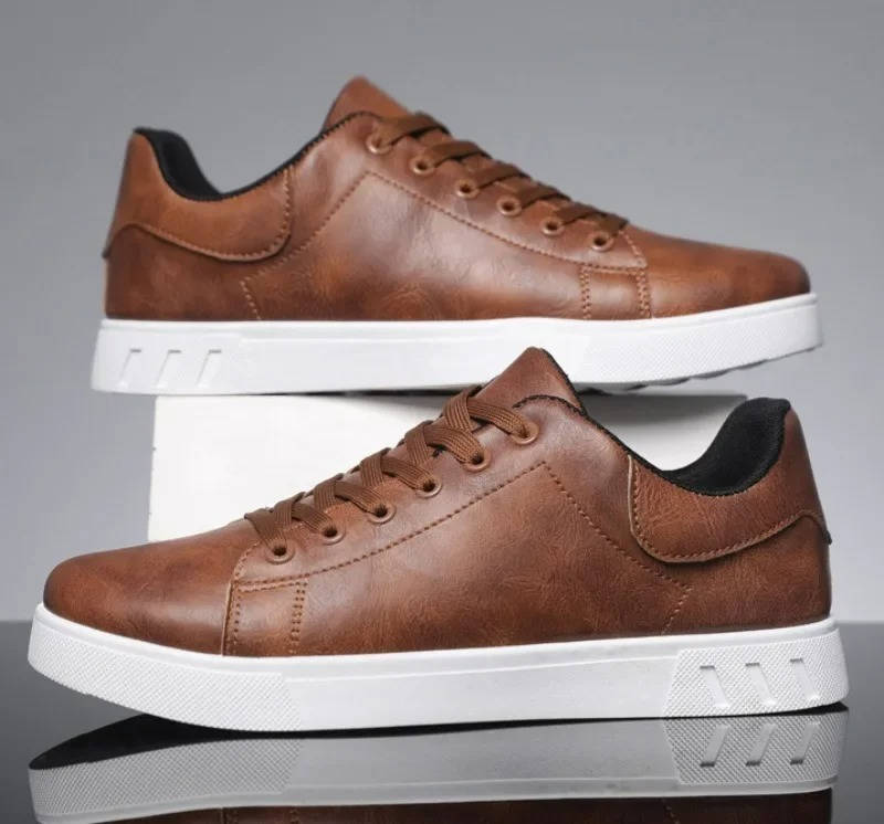 Men's Leather Low-Top Sneakers