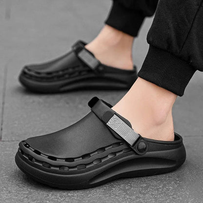 Men's Casual Clogs Slip On Comfort Shoes Adjustable Strap