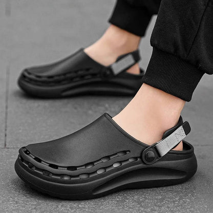Men's Casual Clogs Slip On Comfort Shoes Adjustable Strap