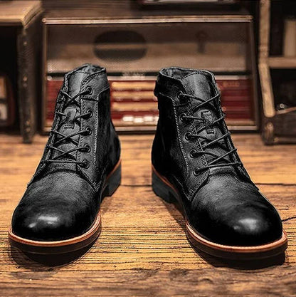 Men's Ankle Leather Lace Up Boots