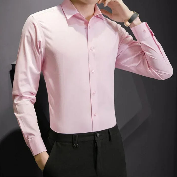 Men's Long Sleeve Dress Shirts Without Pockets