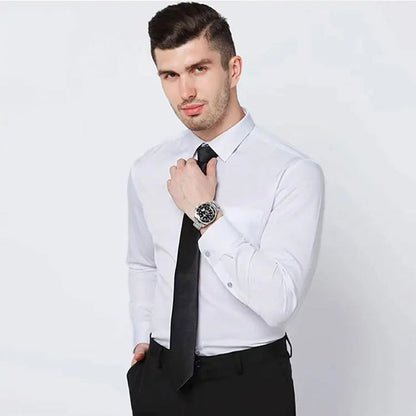 Men's Long Sleeve Dress Shirts Without Pockets
