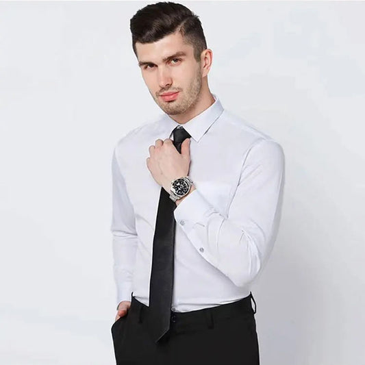 Men's Long Sleeve Dress Shirts Without Pockets