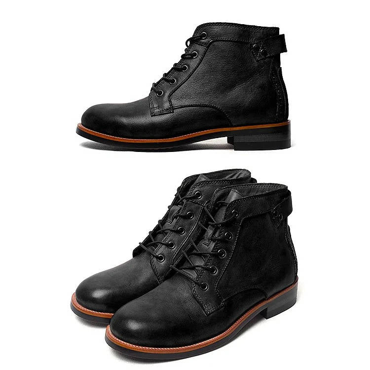 Men's Ankle Leather Lace Up Boots
