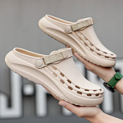 Men's Casual Clogs Slip On Comfort Shoes Adjustable Strap