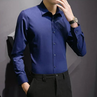 Men's Long Sleeve Dress Shirts Without Pockets