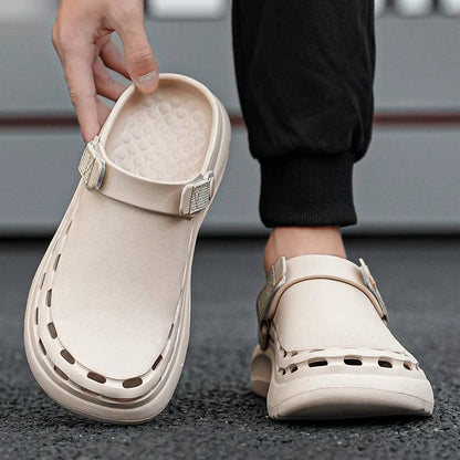 Men's Casual Clogs Slip On Comfort Shoes Adjustable Strap