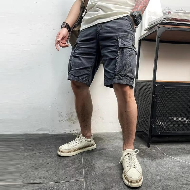 Men Summer New Multi Pockets Cotton Cargo Shorts