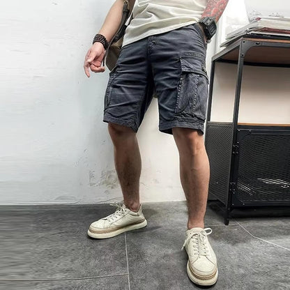 Men Summer New Multi Pockets Cotton Cargo Shorts