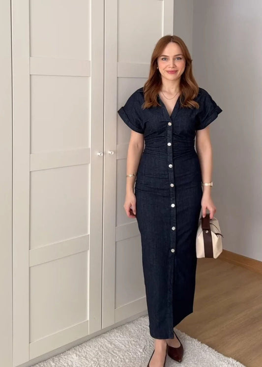 Women's Fitted button down Denim Dress