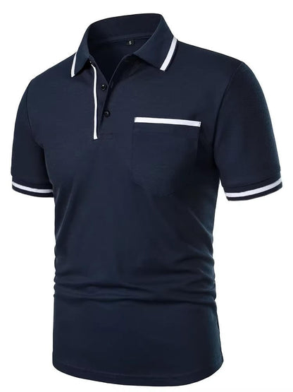 Men's Short Sleeve Polo Shirt With Chest Pocket