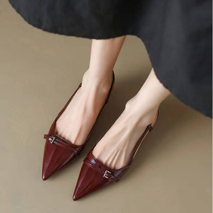 Escarpins à talon kitten bordeaux pour femmes avec bride arrière