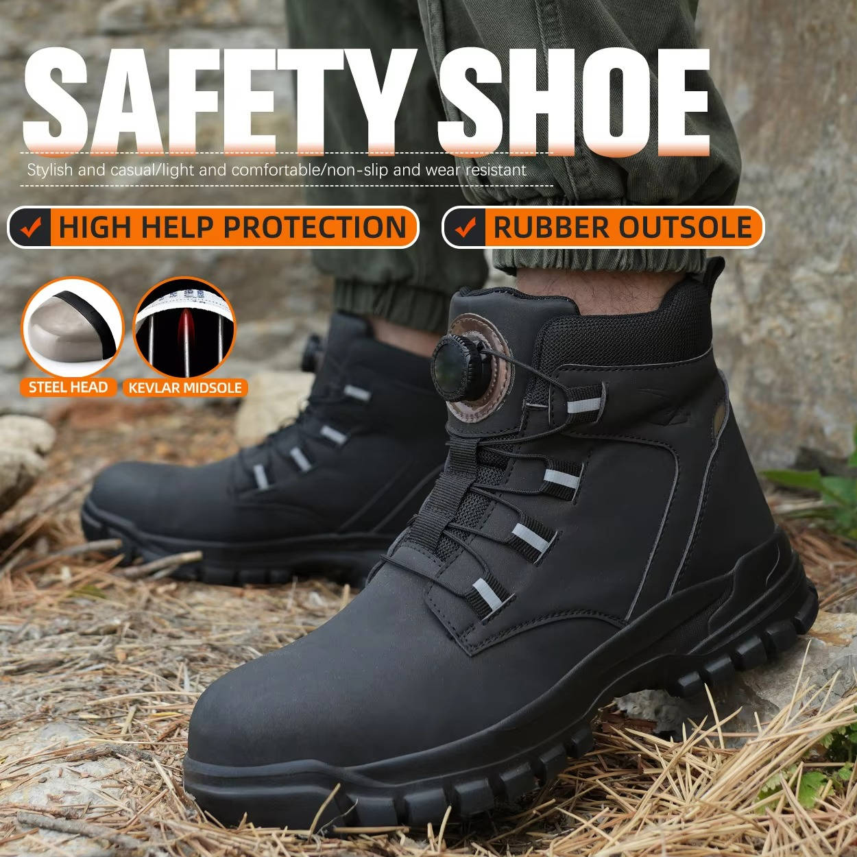 Mens Indestructible Steel Toe Construction Safety Boots