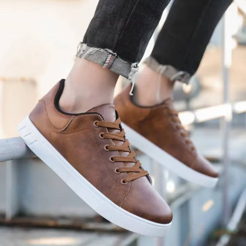 Men's Leather Low-Top Sneakers