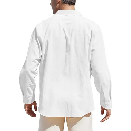 Mens Long Sleeve Button Down Linen Shirts