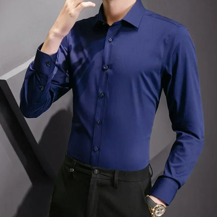 Men's Long Sleeve Dress Shirts Without Pockets