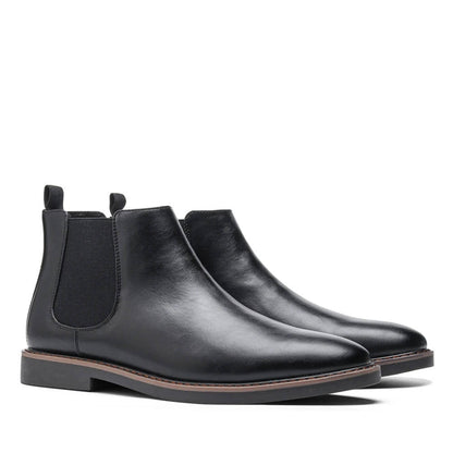Men's Classic Brown Chelsea Boots With Contrast Stitch Detail