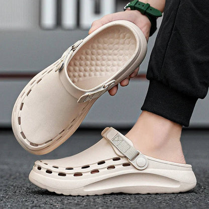 Men's Casual Clogs Slip On Comfort Shoes Adjustable Strap